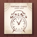 Old retro alarm clock card Royalty Free Stock Photo