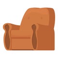 Old retro armchair icon cartoon vector. Apartment living