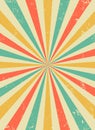 Old retro background with rays and explosion imitation. Vintage starburst pattern with bristle texture. Circus style Royalty Free Stock Photo