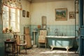 Old retro bathroom interior Royalty Free Stock Photo