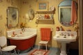 Old retro bathroom interior Royalty Free Stock Photo