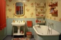 Old retro bathroom interior Royalty Free Stock Photo