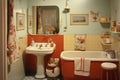 Old retro bathroom interior Royalty Free Stock Photo