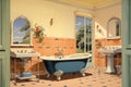 Old retro bathroom interior Royalty Free Stock Photo