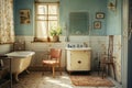 Old retro bathroom interior Royalty Free Stock Photo