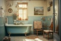 Old retro bathroom interior Royalty Free Stock Photo