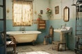 Old retro bathroom interior Royalty Free Stock Photo