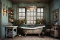 Old retro bathroom interior Royalty Free Stock Photo