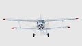 Old retro bi plane isolate on white. 3d rendering