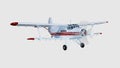 Old retro bi plane isolate on white. 3d rendering
