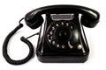 Old retro black phone isolated on a white background Royalty Free Stock Photo