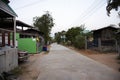 Old retro building and age house vintage style and small road in rural countryside of Yasothon in Thailand Royalty Free Stock Photo