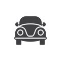 Old retro car icon vector, filled flat sign, solid pictogram isolated on white.