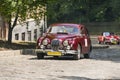 Old retro car Jaguar MK 3 taking participation in race