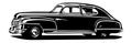 Old retro car silhouette. American vintage car sketch Royalty Free Stock Photo