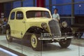 Old retro car Skoda in the Prague airport