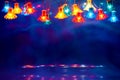 Old or retro christmas lights frame or scene Royalty Free Stock Photo