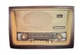 The Old retro classic radio from 1950-1960 and the years. isolated white background
