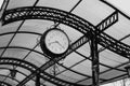 Old retro clock of one central station Royalty Free Stock Photo