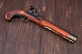 Old retro flintlock pistol