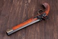 Old retro flintlock pistol