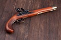 Old retro flintlock pistol