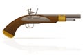 Old retro flintlock pistol vector illustration