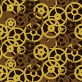 Old retro gears vintage mechanism seamless pattern