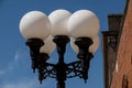 Old retro glboe street lamps