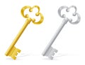 Old retro keys door lock illustration Royalty Free Stock Photo