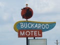 Old retro motel sign along historic route 66