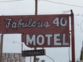 Old retro motel sign along historic route 66