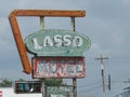 Old retro motel sign along historic route 66