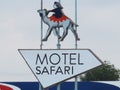 Old retro motel sign along historic route 66