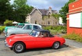 Old retro nostalgic red sports car