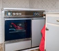 Old retro oven in an old style kitchen Royalty Free Stock Photo