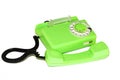 Old retro phone with a round dialer Royalty Free Stock Photo