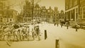 Old retro photo from the Jordaan in Amsterdam Netherlands in winter