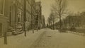 Old retro photo from the Jordaan in Amsterdam Netherlands in winter