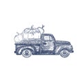 Old retro pick-up truck with Vegetables Royalty Free Stock Photo