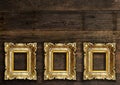 Old Retro Picture Frames on wooden wall Royalty Free Stock Photo
