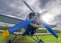 Old retro plane before the flight. Royalty Free Stock Photo