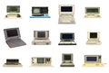 Old retro portable computers isolated Royalty Free Stock Photo