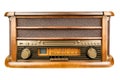 Old retro radio on white Royalty Free Stock Photo