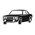 Old retro rally car vector illustration icon. Royalty Free Stock Photo