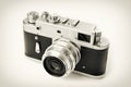 Old retro rangefinder camera isolated white Royalty Free Stock Photo