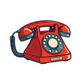 Old retro rotary dial telephone icon. Vintage phone isolated. Vector illustration Royalty Free Stock Photo