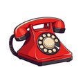 Old retro rotary dial telephone icon. Vintage phone isolated. Vector illustration Royalty Free Stock Photo