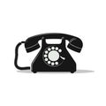 Old retro rotary dial telephone icon. Vintage phone isolated. Vector illustration Royalty Free Stock Photo