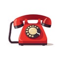 Old retro rotary dial telephone icon. Vintage phone isolated. Vector illustration Royalty Free Stock Photo